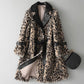 Winter Fashion Warmth Thick Leopard Grain Granular Fleece Faux Mink Fur Coat Women's Mid-length Slim Waist Coat Outwear