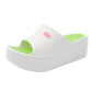 Wedge Heel Thick Bottom Women's One-word Slippers Wear Bohemian Plastic Foam Home Bathroom Slippers Ultra-light and Comfortable
