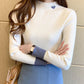 Autumn Winter Thick Sweater Women Knitted Pullover Sweater Long Sleeve Half Turtleneck Slim Jumper Soft Warm