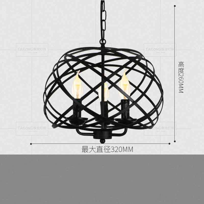 Retro industrial American country style wrought iron chandelier creative personality chandelier
