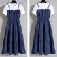 Plus Size Dress Women Summer A-line Long Dress Short-sleeve Pleated Dress
