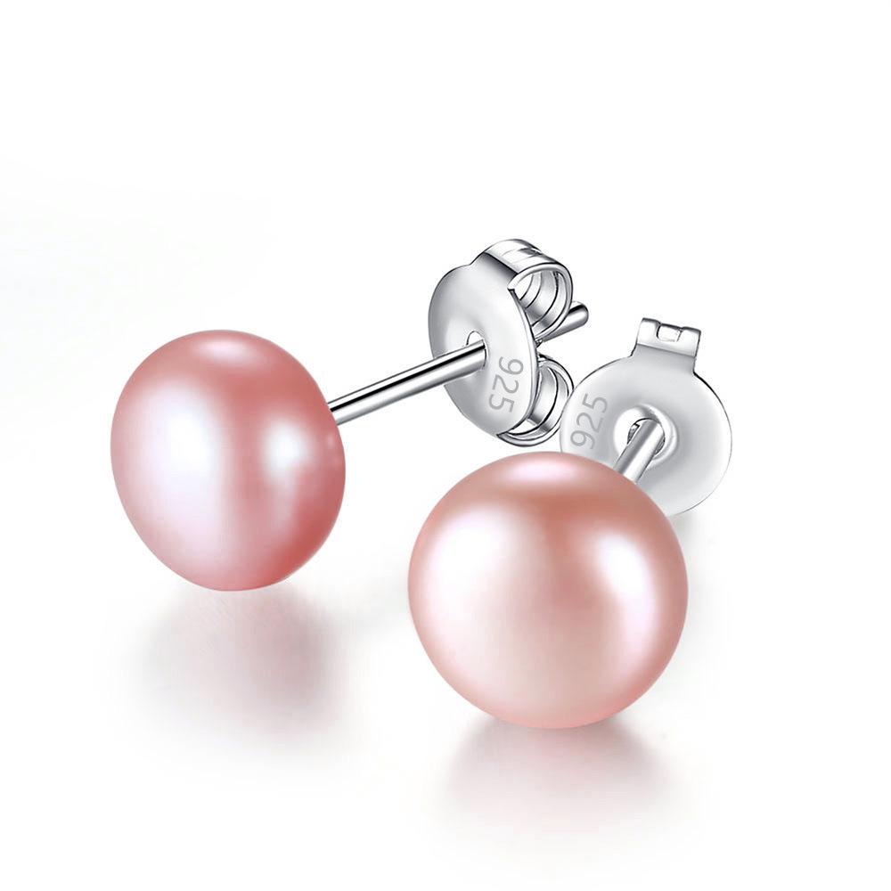 Water Pearl Stud Earrings Fashion Earrings Pearl silver jewelry Simple round beaded studs Fashion Korean Earrings