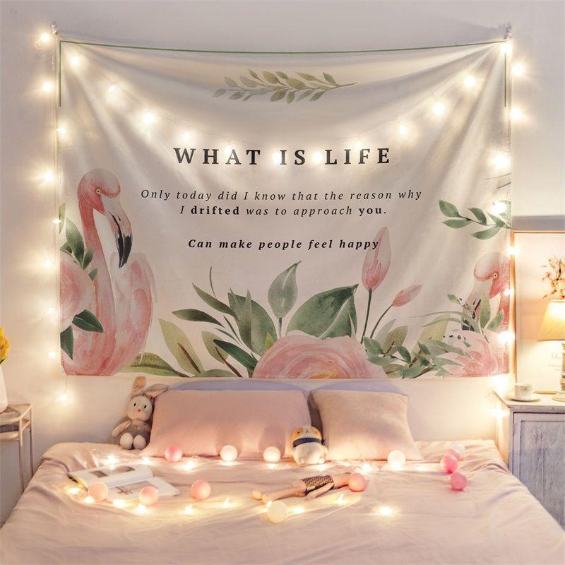 Home Bedroom Background Cloth Hanging Cloth Tapestry Hanging Wall Nordic Style Simple Plant Anchor Photo Cloth Background Net Red Wall Cloth