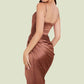 Fashion Sexy Slit Satin Dress Europe and The United States Self-cultivation Temperament Sexy Suspender Slit Skirt