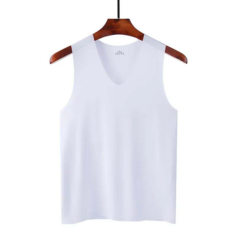 Ice Silk Vest Men's Summer New Thin Trend Seamless Sleeveless Outer Wear Base Fitness Youth Vest