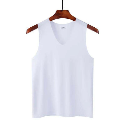 Ice Silk Vest Men's Summer New Thin Trend Seamless Sleeveless Outer Wear Base Fitness Youth Vest