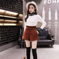 Oversize Woolen Wide leg Short Pants Women Elastic waist Pants Plus size Female Casual Pants