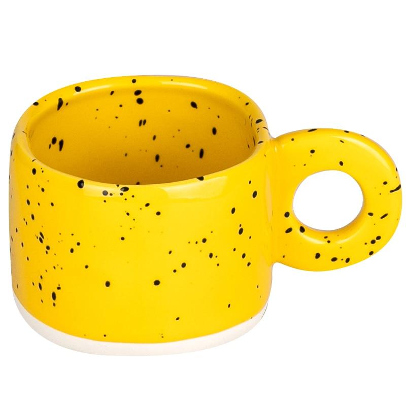 300ml Creative Ring Handle Ceramic Mug Candy Color Milk Coffee Cup Office Home Drinkware Microwave Oven Couple Handgrip Cups