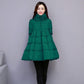 Large Size Cotton Padded Jacket Women's Winter Cloak with A Word Temperament Korean Version of Wild Thick Padded Jacket Mid-length