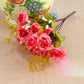 Single Fake Flower Simulation Bouquet Rose Flower Dried Flower Silk Flower Cloth Flower Plastic Flower Small Bunch Cloth Decoration Flower Arrangement