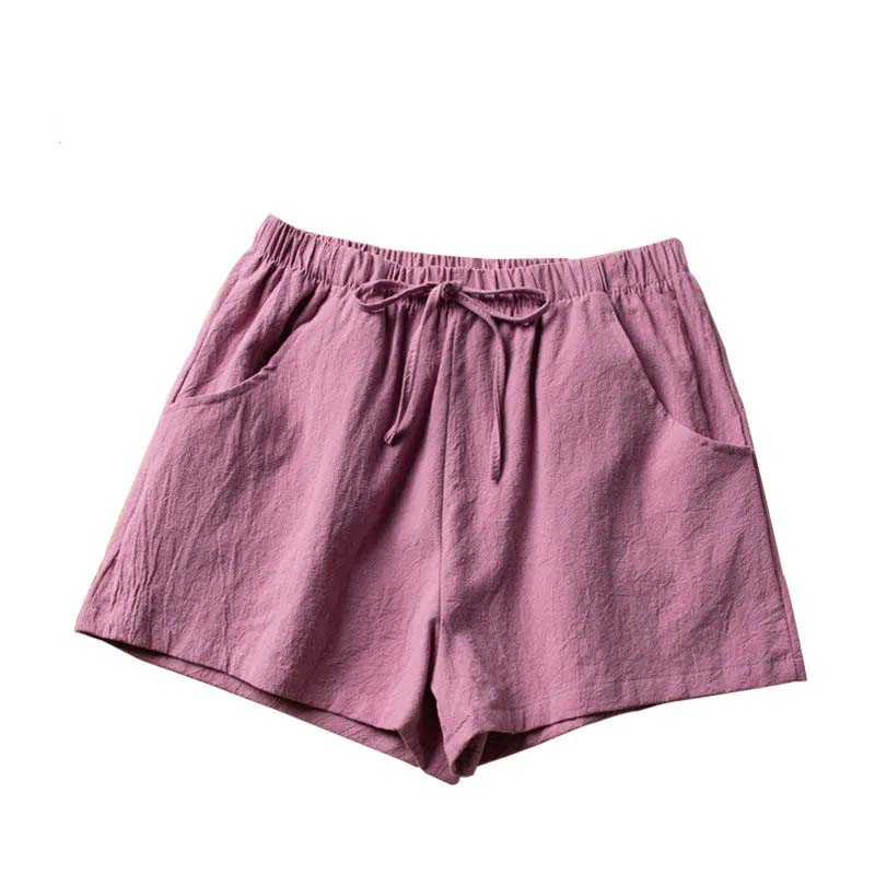 Cotton and Linen Bow Shorts for Women Summer High Waist Loose Thin All-match Wide-leg Three-point Pants Outer Wear Casual Short Pants Sports Shorts