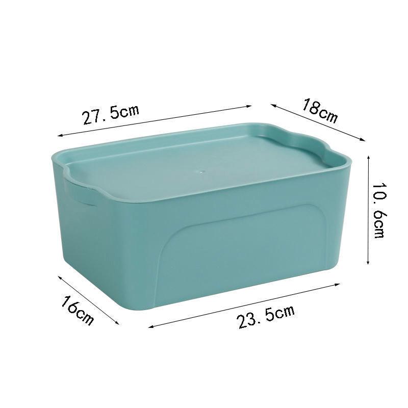 Sundries Storage Box with Lid Plastic Finishing Box Living Room Dormitory Snacks Cosmetics Desktop Storage Multi-functional Book