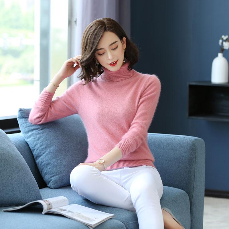 Women Casual Turtleneck Batwing Sleeve Pullovers Knitted Jumper Tops Sweaters