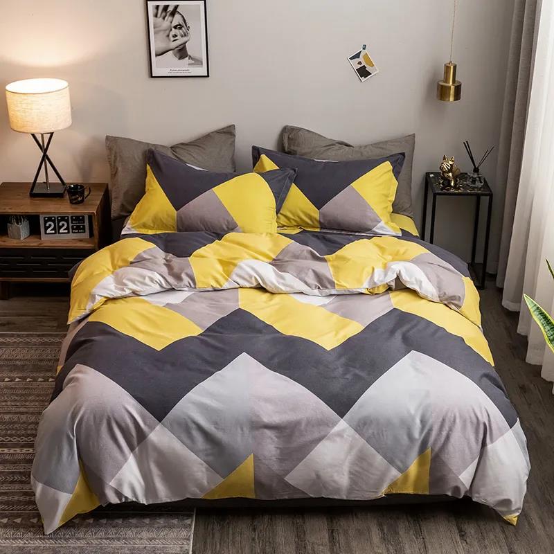 Four-piece Bed Sheet Quilt Cover Student Dormitory Single Bed Bedding Washed Cotton Quilt Cover Sheet 1.8m