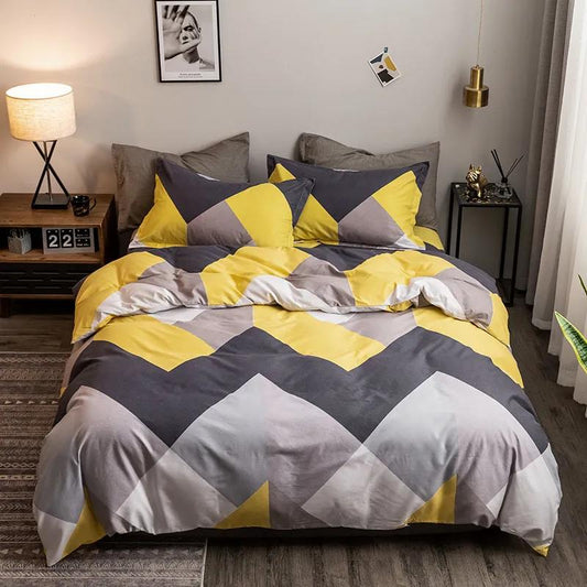 Four-piece Bed Sheet Quilt Cover Student Dormitory Single Bed Bedding Washed Cotton Quilt Cover Sheet 1.8m