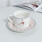 Ins Style Korean Retro Ceramic Coffee Cup and Saucer Set Afternoon Tea Cup Girl High-value Cute with Spoon