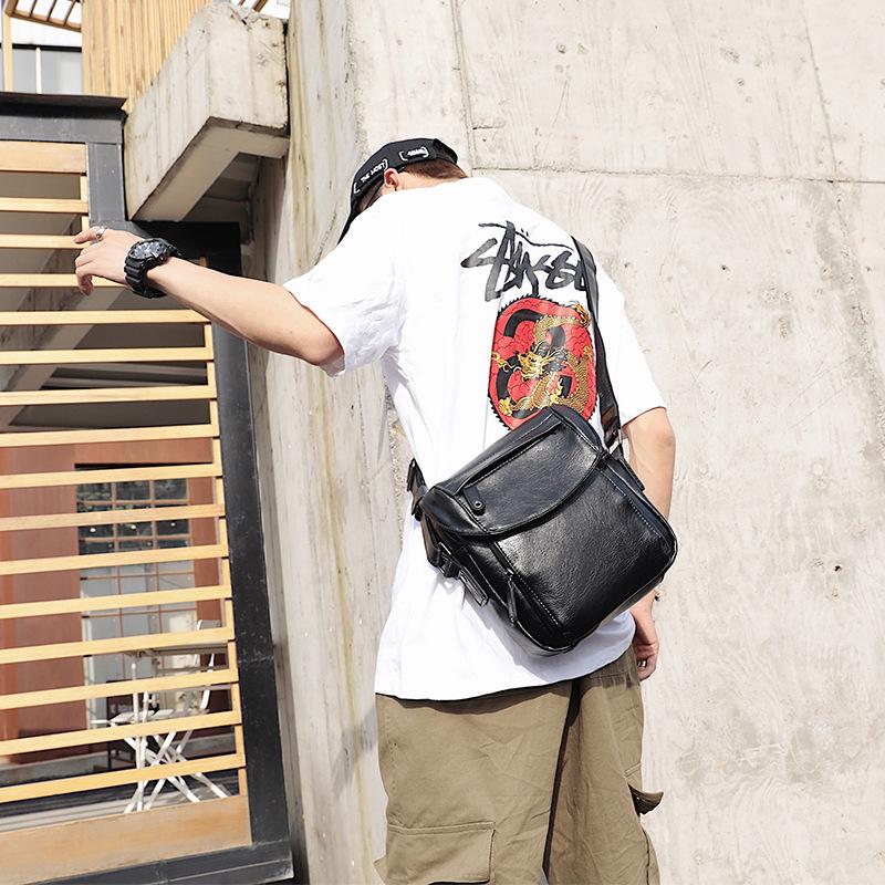 Business Briefcase Men Black Leather Large-capacity Anti-theft Shoulder Computer Mobile Phone Bag