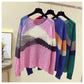 Pofulove Sweater Women's Spring Autumn Thin Pullover Long-sleeved Sweater Loose Lazy chic Blouse