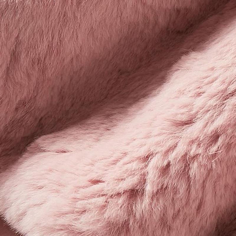 Pai Overcome Female Winter Big Fur Collar New Student Rex Rabbit Fur Liner Embroidery Mid-length Fur Coat