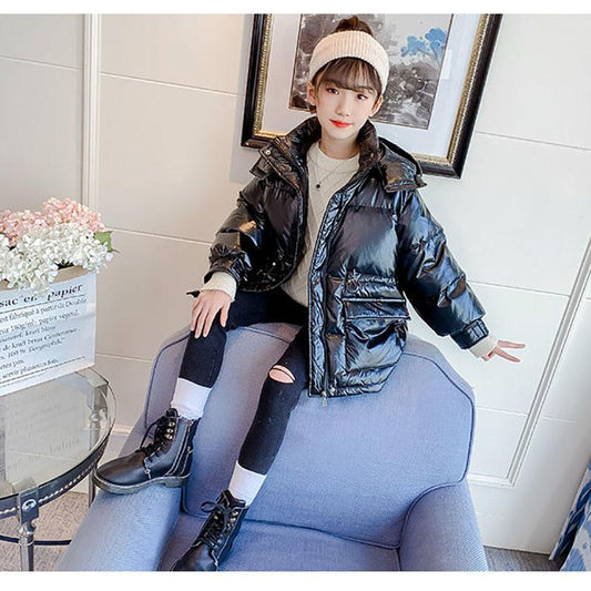 Girls' Disposable Down Padded Jacket Winter Korean Style Padded Jacket Winter Clothes Warm and Windproof Padded Coat