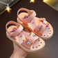 Girls Sandals Girls Summer Versatile Sandals Soft Sole Flat Casual Sandals Anti-slip Cartoon Little Cat Princess Beach Sandals