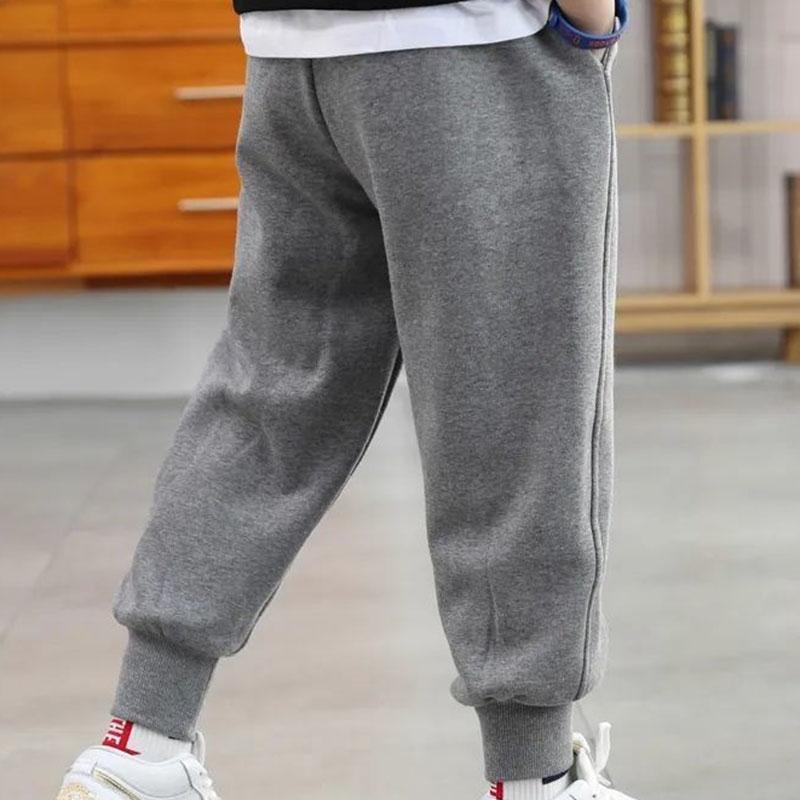 Boys' Pants Spring Autumn Winter Models Plus Velvet Thickening Casual Korean Version of The Big Children's Sports Pants Winter Children's Trousers