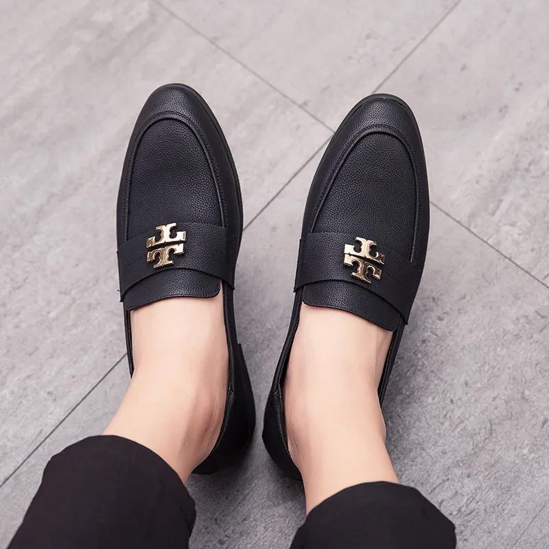 Men's Shoes Creative Lace-up Casual Leather Shoes Men's Leather Flats Slip-On Shoes