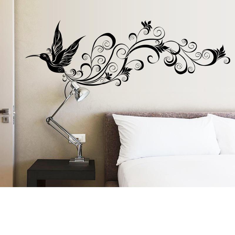New Beautiful Black Fly Bird Sticker Wall Decals For Kid Room Bedroom Living Room Decorative Sticker