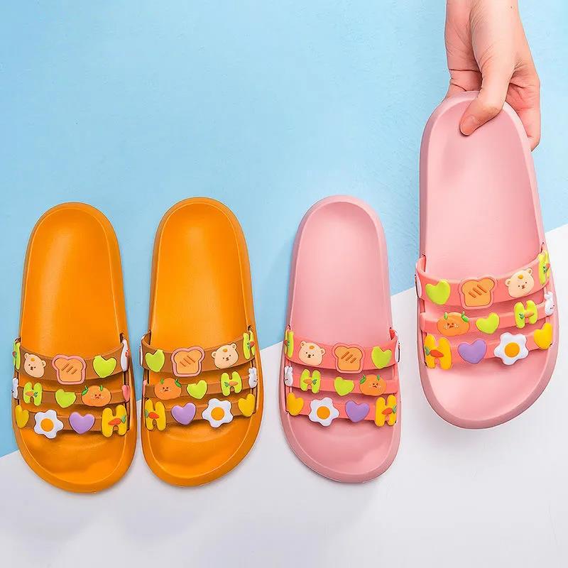 Slippers Women Summer Outdoor Wear Cartoon Fashion Versatile Household Non-slip Deodorant Soft Bottom Couple Sandals and Slippers
