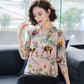 Spring and Autumn Printed Pullover Sweater Women  Thin  Knitted Bottoming Sweater