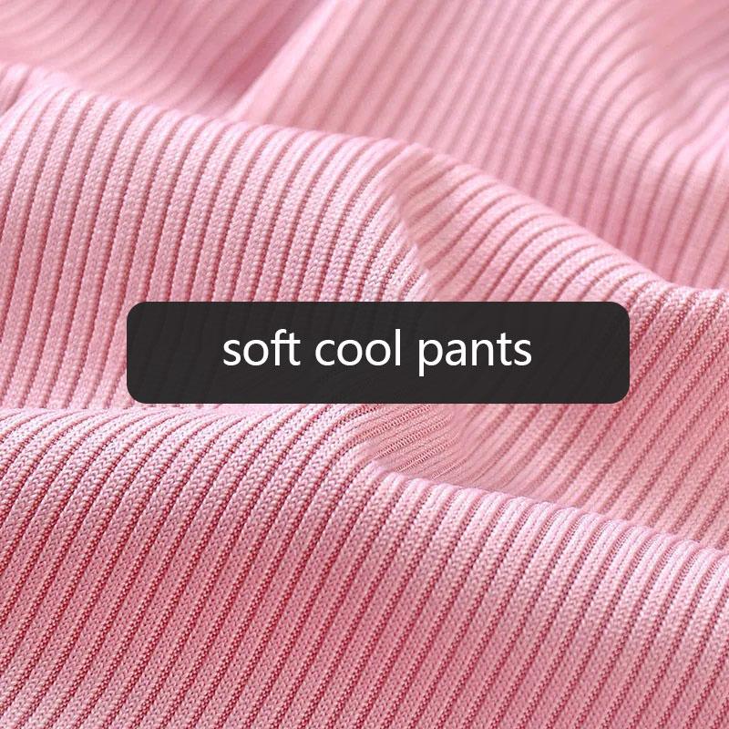 Women's Summer Ice Silk Split Wide Leg Pants Thin Section Large Size Loose and Thin High Waist Casual Pants Straight Trousers Fitness Jogging Pants