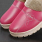 Winter Cotton Slippers Women's Warm Waterproof Men's Shoes Home Slippers with Heel