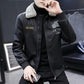 Leather Jacket Winter Plus Velvet Thickening Men's Korean Style Self-cultivation Trendy Youth Casual Fashion Tooling Jacket