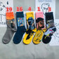 5 Pairs of Cotton Socks Unisex High Socks Student Basketball Hip-hop Skateboard Socks
