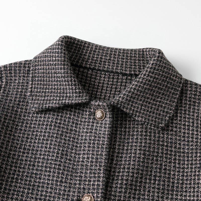 Coats Women's Wool Plaid Coat Fashion Long Woolen Coat Slim Female Winter Wool Jacket Female Outwear