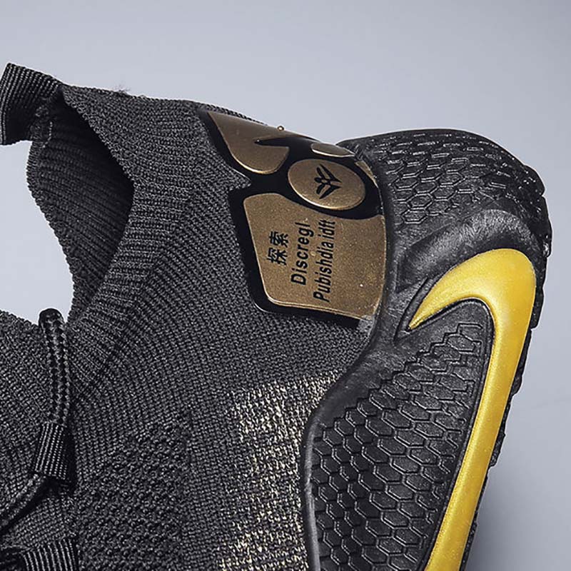 Spring Real Flying Knitting Shoes Men's Breathable Fashion Sneakers Black Gold Men's Sports Running Shoes Men's Shoes