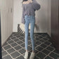 Women's High Waist Jeans Autumn All-match Skinny Ninth Pants Women's Pencil Pants Student Slim Jeans