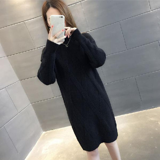 Sexy Slim Sweater Dress Women Female Bodycon Warm Dress Long Sleeve Robe Basic Knitted Dress