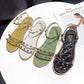 Flat Sandals Slippers Women Summer All-match One Word Buckle Rivet Fashion Ladies Roman Sandals