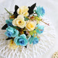Single Fake Flower Simulation Bouquet Rose Flower Dried Flower Silk Flower Cloth Flower Plastic Flower Small Bunch Cloth Decoration Flower Arrangement