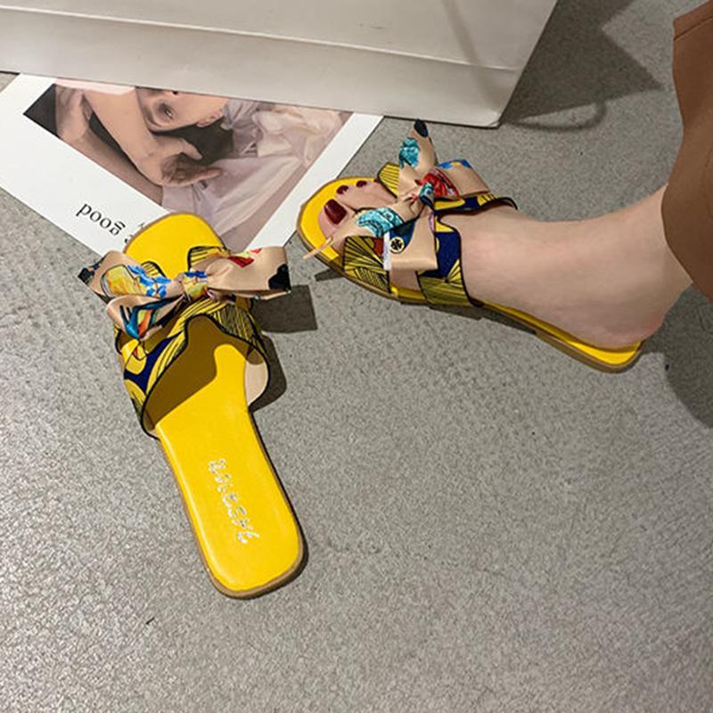 Slippers Women's Outer Wear Summer Tow Bowknot Student Sandals Women's Fashion Casual Wild Women