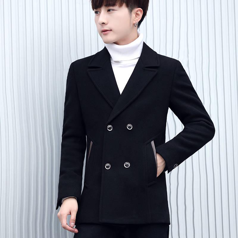 Trench Jacket for Men Autumn Winter Men's Wool-blend Long Woolen Coat Male Fashion Winter Jacket