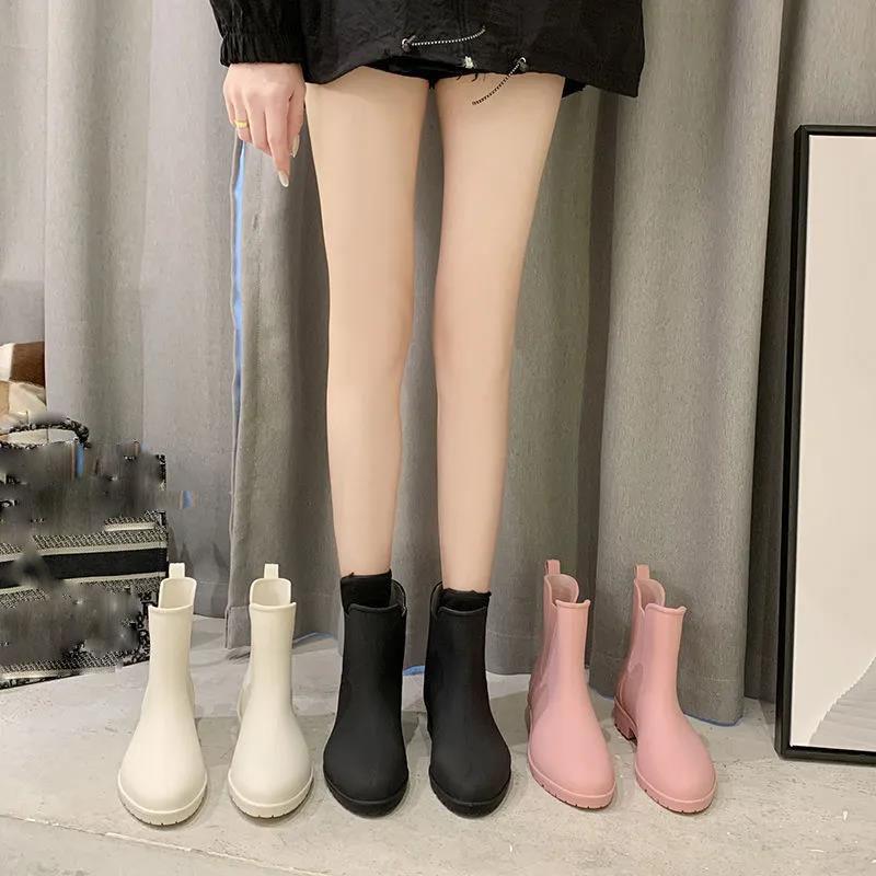 Rain Boots Female Adult Water Shoes Non-slip Waterproof Wear-resistant All-match Fashion Mid-tube Rain Boots