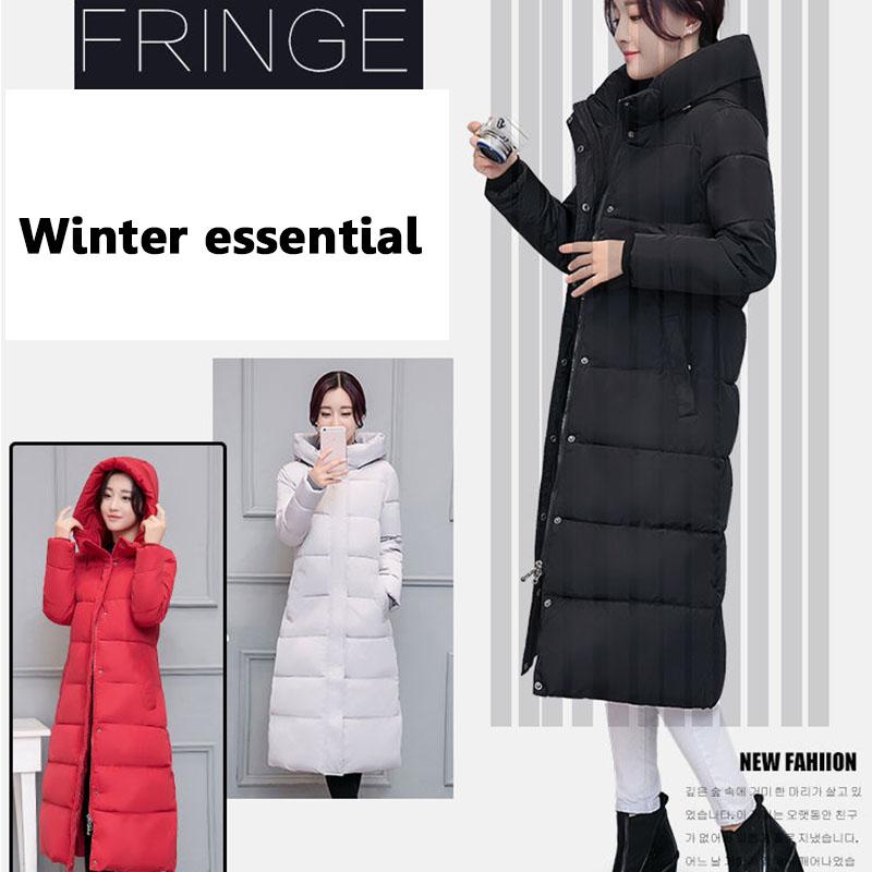 Women's Cotton-padded Winter Jacket Cotton-padded Jacket Mid-length Over The Knee Korean Thick Loose Padded Coat