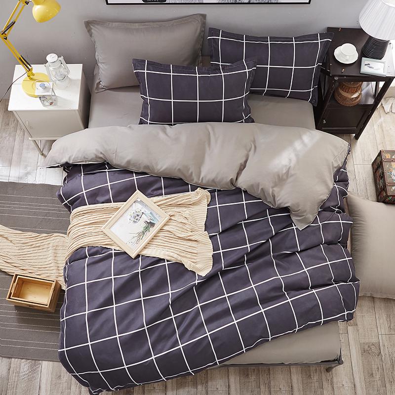 WTEMPO Brand fashion Student dormitory lattice Geometric Pattern Polyester Bedding  Duvet Cover