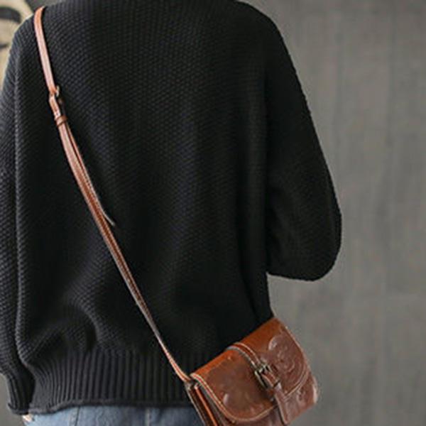 Spring and Autumn Plus Size Women's Lazy Style Knitted Cardigan Jacket Loose Literary Buttons Casual Sweater