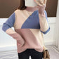 Podilove half-high collar fashion wild color matching long-sleeve loose sweater pullover sweater