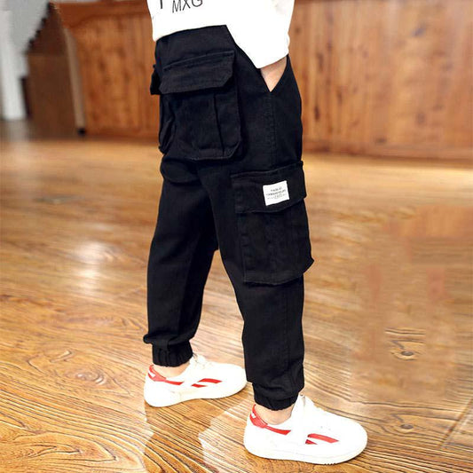 Boys Winter Velvet Pants Casual Trousers Kids Children Fashion Long Pants Baby Elastic Waist Pants