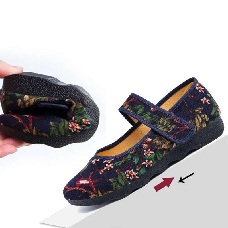 Women's Spring and Summer Comfortable Cloth Shoes Large Size Embroidered Soft-soled Work Shoes All-match Casual Single Shoes
