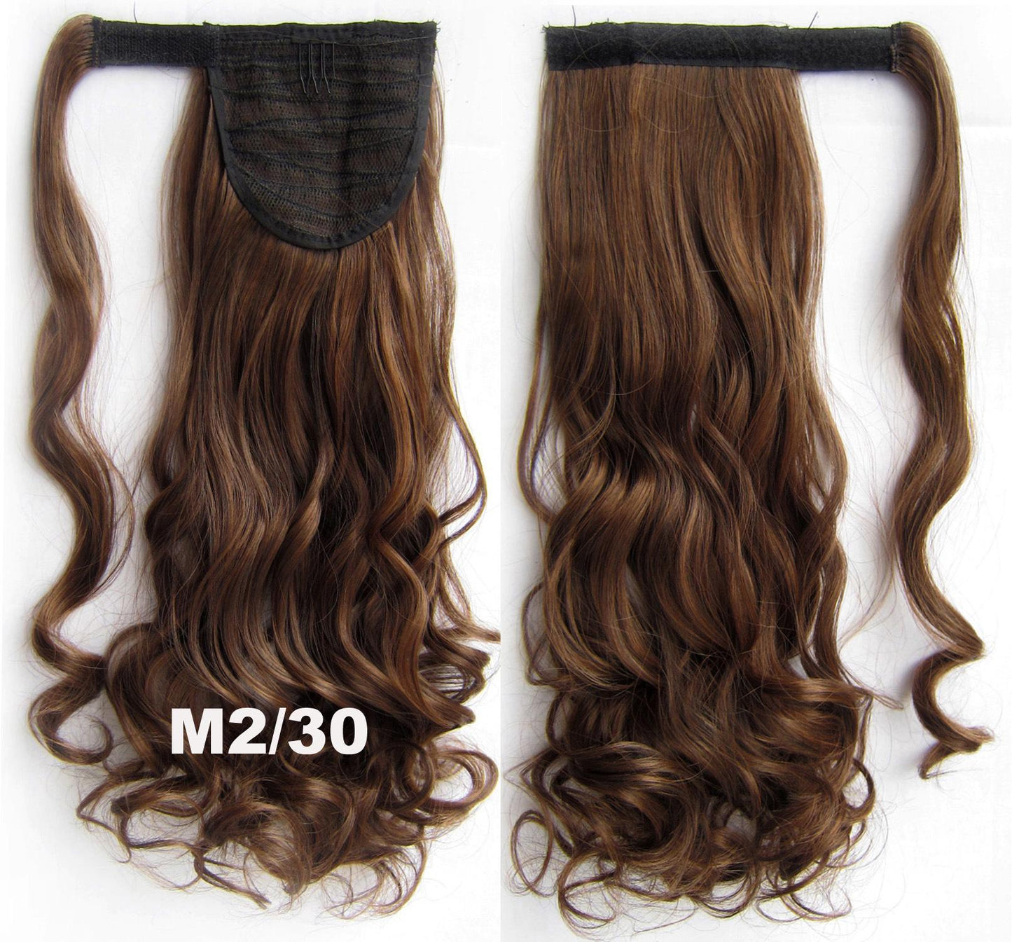 Long Wavy Wrap Around Clip In Ponytail Hair Extension Synthetic Natural Wave Pony Tail Brown Wigs